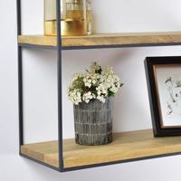 Urban Interiors Wandrek 'Wally' Mangohout en metaal, 45 x 45cm - thumbnail