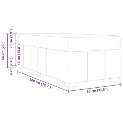 Bedframe met matras Donkerbruin 80 x 200 cm Stof