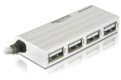 Delock 87445 USB 2.0-hub 4 poorten Wit