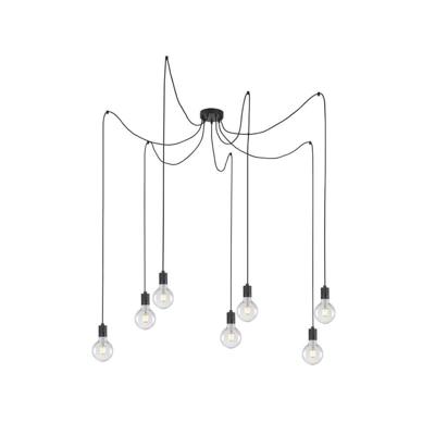 Artdelight 7-lichts hanglampSpin zwart - HL SPIN-7L-225 ZW