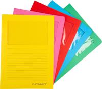 Q-CONNECT L-map met venster, 120 g/m², A4, pak van 100 stuks, donkere geassorteerde kleuren - thumbnail