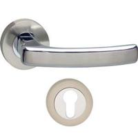 Intersteel Deurkruk Blok op rozet met profielcilinderrozetten - chroom/nikkel mat - thumbnail