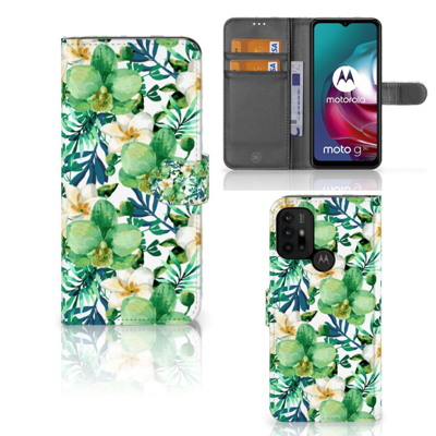 Motorola Moto G10 | G20 | G30 Hoesje Orchidee Groen Motorola Moto G10 | G20 | G30 Hoesje Orchidee Groen