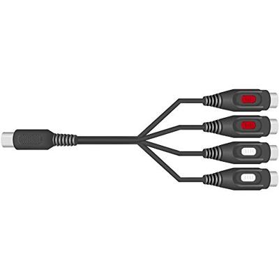 SpeaKa Professional SP-7870300 Cinch / DIN-aansluiting Audio Y-adapter [1x Diodestekker 5-polig (DIN) - 4x Cinch-koppeling] Zwart