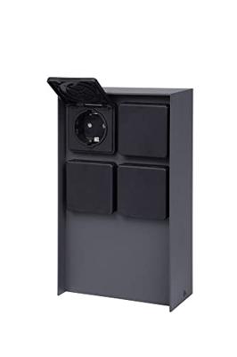 BOLD 11030 Buitenstopcontact 4-voudig Antraciet Zonder kabel BOLD 11030 Buitenstopcontact 4-voudig Antraciet Zonder kabel