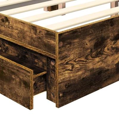 Bedframe met lade met hoofdeinde met opslag Bewerkt hout