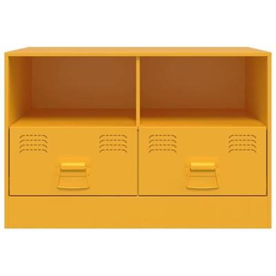 Tv-meubelen 2 st 67x39x44 cm staal mosterdgeel