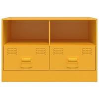 Tv-meubelen 2 st 67x39x44 cm staal mosterdgeel - thumbnail