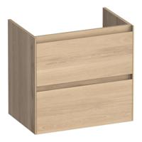 Brauer Inspire - Onderkast Ondiep - 60 cm - met 2 Softclose Lades Greeploos en 1 Sifon Uitsparing - Lamellen Eiken Naturel - thumbnail