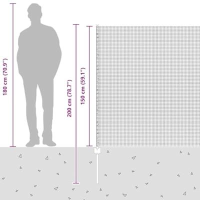 VidaXL Hek met paal groen 1,5 x 25 m staal en pvc