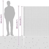VidaXL Hek met paal zilver 1,5 x 10 m staal - thumbnail