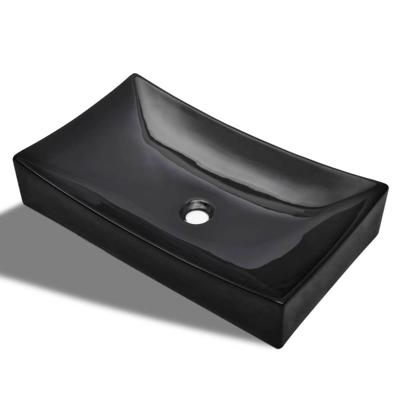 Wasbak, keramiek, rechthoekig, zwart Wasbak, keramiek, rechthoekig, zwart