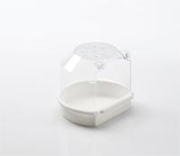 Rond badhuisje voor vogels klein wit - thumbnail