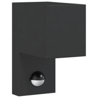 VidaXL Buitenwandlamp met sensor gegoten aluminium zwart - thumbnail