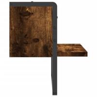 Wandschap met stang 30x25x30 cm gerookt eikenkleurig - thumbnail