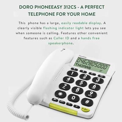 Doro PhoneEasy 312CS - Single DECT telefoon - Wit