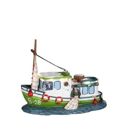 Fishing boat battery operated l21xb11xh16,5cm Kerst Luville - Luville