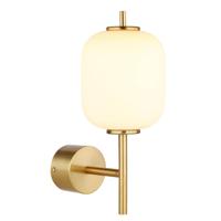 Globo Gouden wandlampEwald wit glas - 15217W - thumbnail