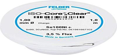 Felder ISO-Core Clear Sn100Ni+ Soldeertin Spoel Sn99,25Cu0,7Ni0,05 1 mm Felder ISO-Core Clear Sn100Ni+ Soldeertin Spoel Sn99,25Cu0,7Ni0,05 1 mm