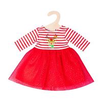 Heless Kerstjurk met haarband rendier, maat 28-35 cm - thumbnail