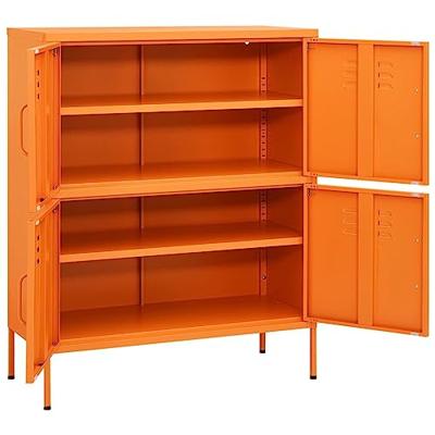 Opbergkast 80x35x101,5 cm staal oranje