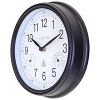NeXtime NE-4318WI Buitenklok Jasmine + Thermo- en Hydrometer 23.5 cm Zwart/Wit - thumbnail