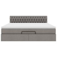 Ottoman bed met matras en LED's 80x200cm stof taupe - thumbnail