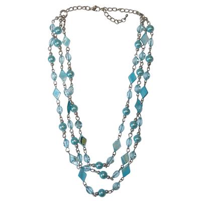 Korte Ketting Turquoise Meadow & Pearl