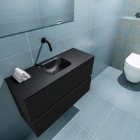 MONDIAZ ADA 80cm toiletmeubel urban. LEX wastafel urban midden zonder kraangat - thumbnail