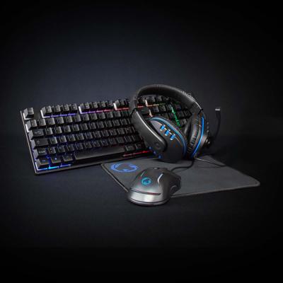 Nedis Gaming Combo Kit 5-in-1 Toetsenbord, Koptelefoon, Muis en Muismat AZERTY Frans