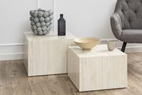 Bendt Vierkante Salontafel 'Flavian' Travertin look, Set van 2 stuks - thumbnail