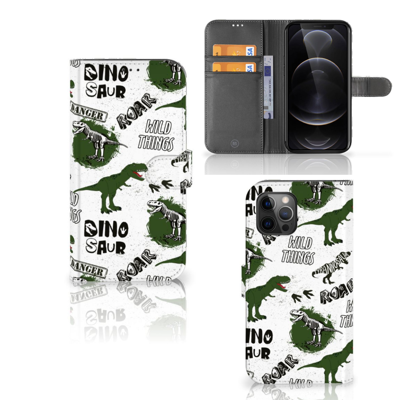 Telefoonhoesje | Met pasjeshouder | voor Apple iPhone 12 Pro Max Dinosaurus Telefoonhoesje | Met pasjeshouder | voor Apple iPhone 12 Pro Max Dinosaurus