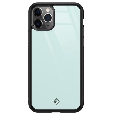 iPhone 11 Pro Max glazen hardcase - Pastel blauw iPhone 11 Pro Max glazen hardcase - Pastel blauw