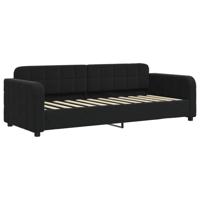 Slaapbank met onderschuifbed 80x200 cm fluweel zwart - thumbnail