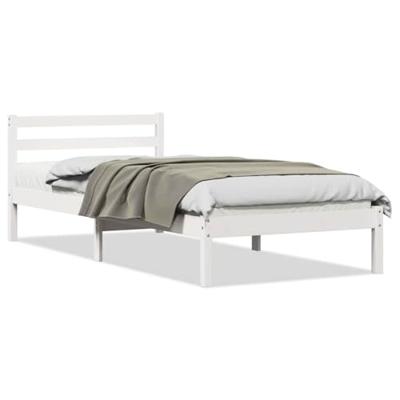 Bedframe Wit 208.6 x 157.6 x 69.4 cm Massief grenenhout
