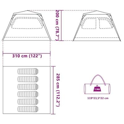 Koepeltent 6-persoons snelontgrendeling groen