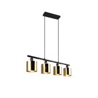 Trio HanglampJason zwart met goud 3-lichts - R36304079 - thumbnail