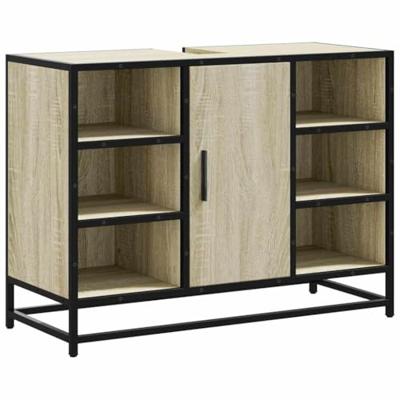 Wastafelkast Sonoma eiken 80x33x60 cm bewerkt hout