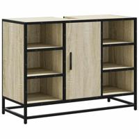 Wastafelkast Sonoma eiken 80x33x60 cm bewerkt hout - thumbnail