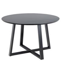 Bendt Ronde Eettafel 'Lila' Eiken, 120cm, kleur Zwart - thumbnail