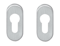 Intersteel rozetten ovaal met profielcilindergat verdekt 65x30x5mm - RVS - thumbnail