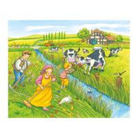 Goki houten blokpuzzel seizoenen op de boerderij, 12st. - thumbnail