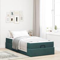 Bedframe met matras met matras 2 pcs Groen Fluweel - thumbnail