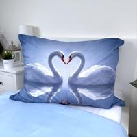 Zwaan dekbedovertrek 140 x 200 cm - 70 x 90 cm - polyester - thumbnail