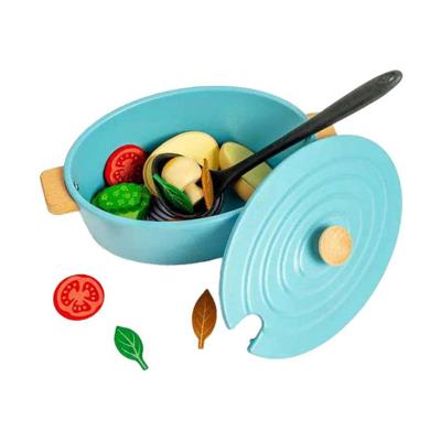 Bigjigs houten stoofpannen speelset, 17dlg.