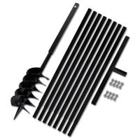 Grondboor met handvat 150 mm en verlengstukken 9 m (staal) - thumbnail