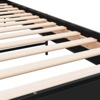 Bedframe bewerkt hout en metaal zwart 75x190 cm - thumbnail
