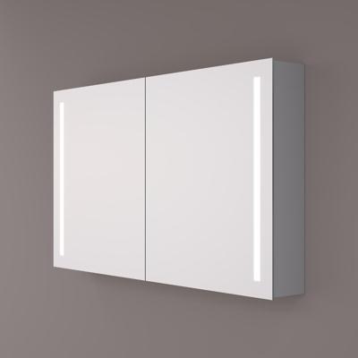HIPP Design spiegelkast - Verticale LED Banen 60 x 70 x 14 cm - Spiegelverwarming - Geaard Stopcontact - Verstelbare Glazen Planchetten