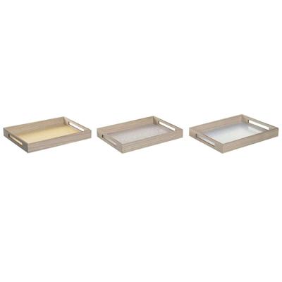 Snackdienblad DKD Home Decor Blauw Roze Geel 3 Onderdelen Hout MDF 40 x 30 x 5 cm Shabby Chic Snackdienblad DKD Home Decor Blauw Roze Geel 3 Onderdelen Hout MDF 40 x 30 x 5 cm Shabby Chic