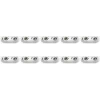 Kantelbare Dubbele Inbouwspot Wit Aluminium - GU10 - Set van 10 - thumbnail